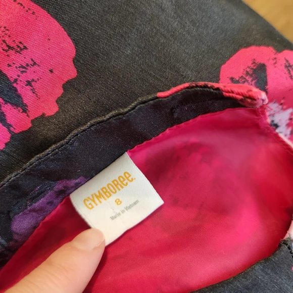 Gymboree Dressed Up Girl’s Black Pink Purple Florals Dress Size 8 sundress - Picture 14 of 15